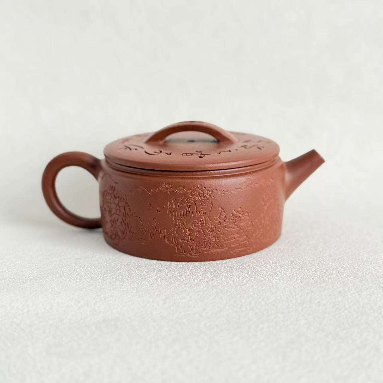 Original Ore Zhuni Han Wa Yixing Teapot – Handmade Hand-Carved, 100ml