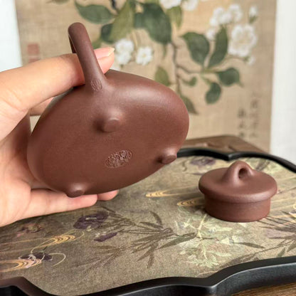 Zi Ye Shi Piao Teapot by Master Xia Chuanyue - Fully Handmade｜Huanglongshan ZiNi Clay