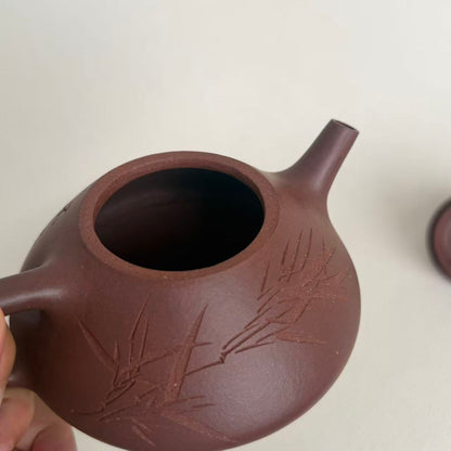 Fully Handmade Ziye Shi Piao Yixing Teapot by Master Dong Yaqin | Di Cao Qing Clay, 220ml