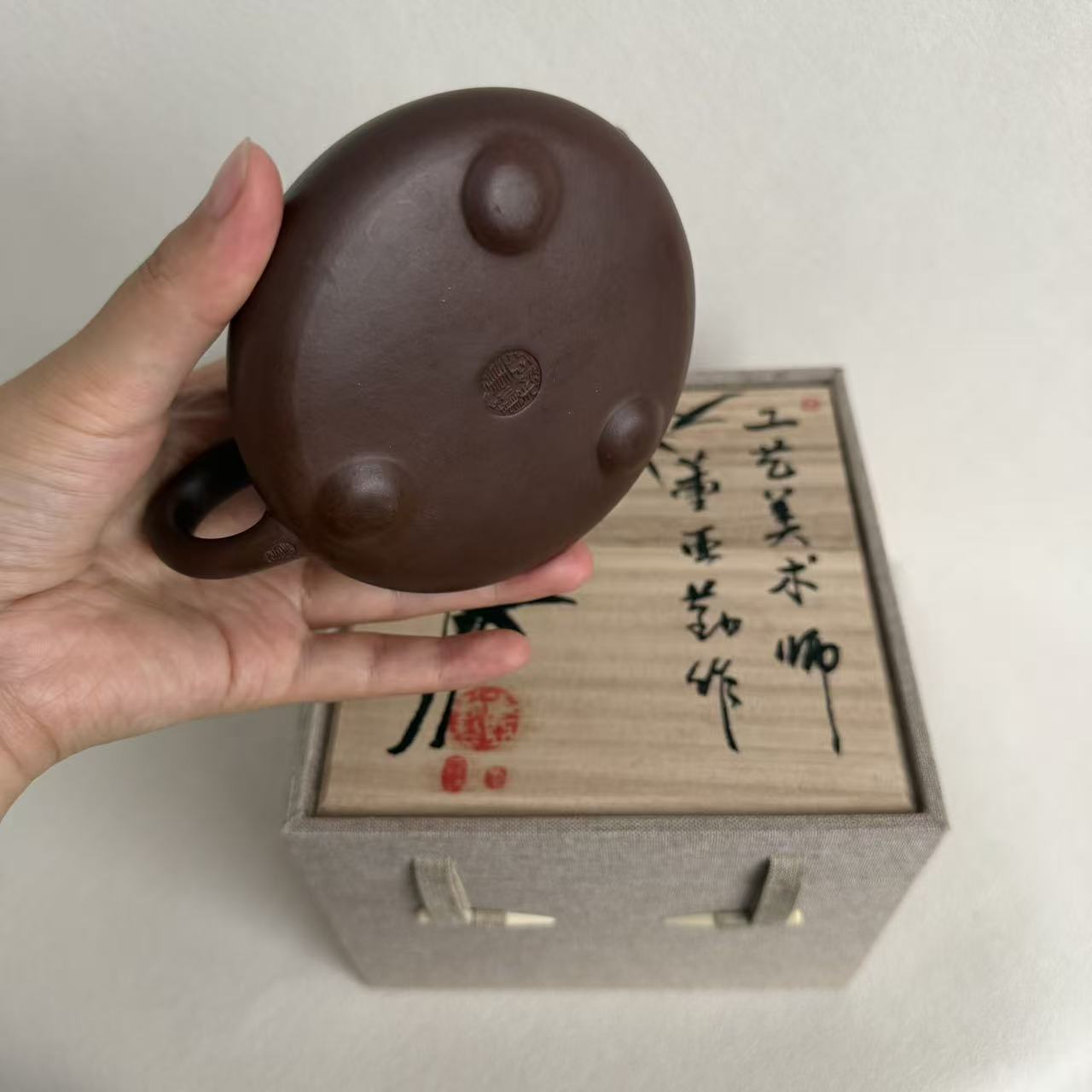 Zi Ye Shi Piao Yixing Teapot by Master Dong Yaqin | Di Cao Qing Clay