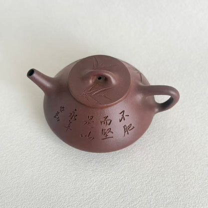 Fully Handmade Ziye Shi Piao Yixing Teapot by Master Dong Yaqin | Di Cao Qing Clay, 220ml